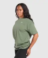 Adapt Camo Graphic Oversized Top(Force Green,XXS)