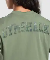 Adapt Camo Graphic Oversized Top(Force Green,XXS)