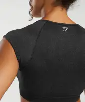 Adapt Fleck Seamless Crop Top(Black/Smokey Grey,XXS)