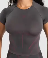 Apex Contrast T-Shirt(Asphalt Grey/Build Pink,XXS)