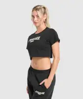 Collegiate Lifestyle Crop Top(Black,XXS)