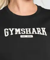 Collegiate Lifestyle Crop Top(Black,XXS)