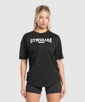 Collegiate Lifestyle Oversized T-Shirt(Black,XXS)