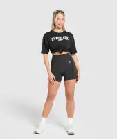 Collegiate Lifestyle Oversized T-Shirt(Black,XXS)