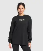 Collegiate Lifestyle Long Sleeve Top(Black,XXS)