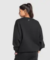 Collegiate Lifestyle Oversized Sweatshirt(Black,XXS)