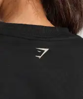 Collegiate Lifestyle Oversized Sweatshirt(Black,XXS)