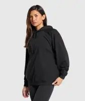Block Oversized Hoodie(Black,XXS)