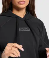 Block Oversized Hoodie(Black,XXS)