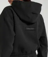 Fleece Zip Hoodie(Black,XXS)
