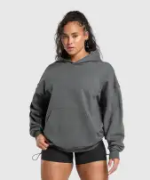 Back Gains Graphic Hoodie(Graphite Grey,XXS)