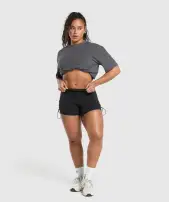 Back Gains Graphic Oversized Tee(Graphite Grey,XXS)