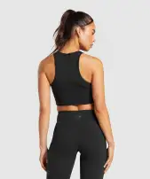Block Crop Tank(Black,XXS)