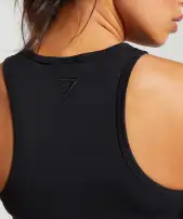 Block Crop Tank(Black,XXS)