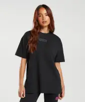 Block Oversized T-Shirt(Black,XXS)