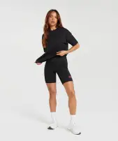 Block Oversized T-Shirt(Black,XXS)