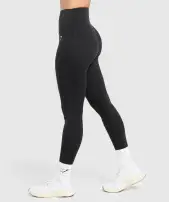 Bonded Waistband Leggings(Black,XXS)