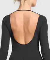 Long Sleeve Workout Dress(Black,XXS)