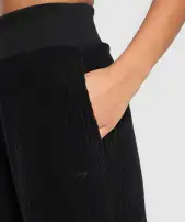 Cord Flared Trousers(Black,XXS)