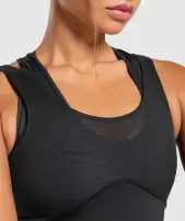 Elevate Tank With Shelf(Black,XXS)