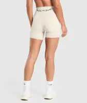 Elevate Tattoo Graphic Shorts(Cream Beige,XXS)