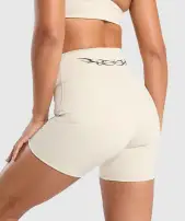 Elevate Tattoo Graphic Shorts(Cream Beige,XXS)
