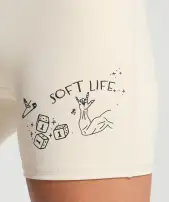 Elevate Tattoo Graphic Shorts(Cream Beige,XXS)