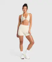 Elevate Tattoo Graphic Shorts(Cream Beige,XXS)