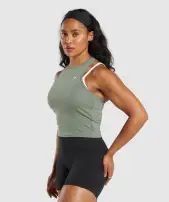 Essential Cotton Midi Tank(Unit Green,XXS)