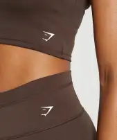 Everyday Cap Sleeve Crop Top(Archive Brown,XXS)