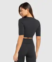 Everyday Seamless Crop Top(Black,XXS)