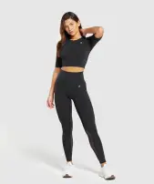 Everyday Seamless Crop Top(Black,XXS)