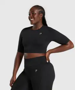 Everyday Seamless Crop Top(Black,XXS)