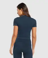 Everyday Seamless Tight Fit Tee(Navy,XS)