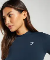Everyday Seamless Tight Fit Tee(Navy,XS)