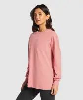 Fraction Long Sleeve T-Shirt(Classic Pink,XXS)
