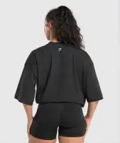 Barbell Hearts Oversized T-Shirt(Black,XXS)