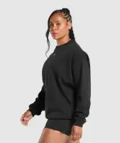 Barbell Hearts Oversized Sweatshirt(Black,XXS)