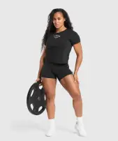 Bulking Season Baby Tee(Black,XXS)