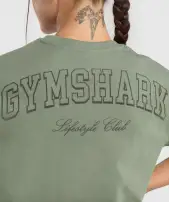 Collegiate Oversized T-Shirt(Unit Green,XXS)