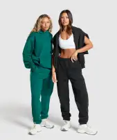 Embroidered Logo Oversized Joggers(Black,XXS)