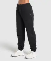 Embroidered Logo Oversized Joggers(Black,XXS)