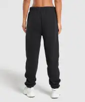 Embroidered Logo Oversized Joggers(Black,XXS)