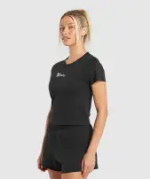 Fairy Pre Workout Baby Tee(Black,XXS)