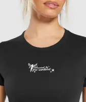 Fairy Pre Workout Baby Tee(Black,XXS)