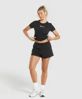 Fairy Pre Workout Baby Tee(Black,XXS)