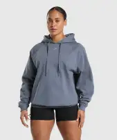 Gym Bunny Oversized Hoodie(Iron Blue,XXS)