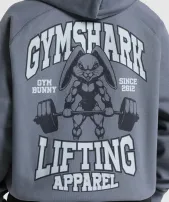 Gym Bunny Oversized Hoodie(Iron Blue,XXS)