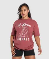 I Love Squats Graphic Oversized Tee