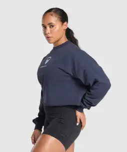 Kettlebell Cutie Cropped Sweatshirt(Heavy Blue,XXS)